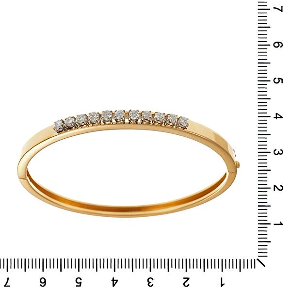 Armreif, 18K, Gelbgold, Brillanten 0,88 ct