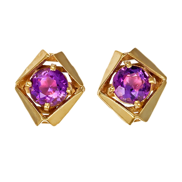 Ohrstecker, 8K, Gelbgold, Amethyst
