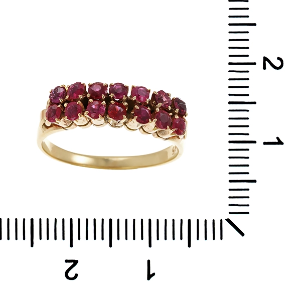 Ring, 14K, Gelbgold, Rubine