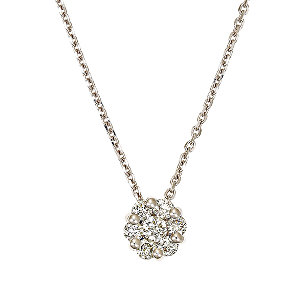 Collier, 18K, Weißgold, Brillanten