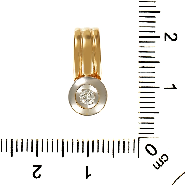 Anhänger, 14K, Gelb-/Weißgold, Brillant 0,20 ct