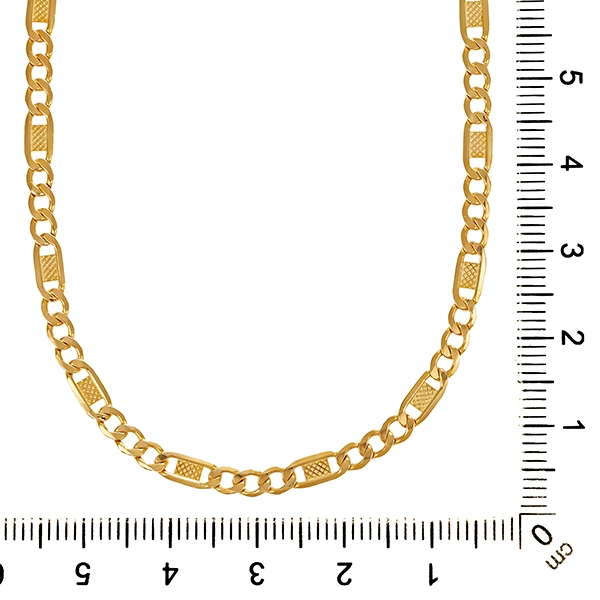 Goldkette, 14K, Gelbgold, Figaro-