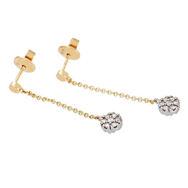 Steckhänger, 14K, Gelb-/Weißgold, Brillanten