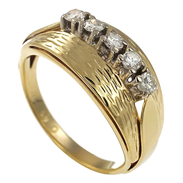 Diamantring, 14K, Gelb-/Weißgold, Brillanten 0,20 ct
