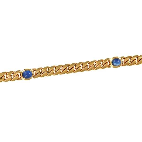 Armband, 18K, Gelbgold, Saphire, Panzer-