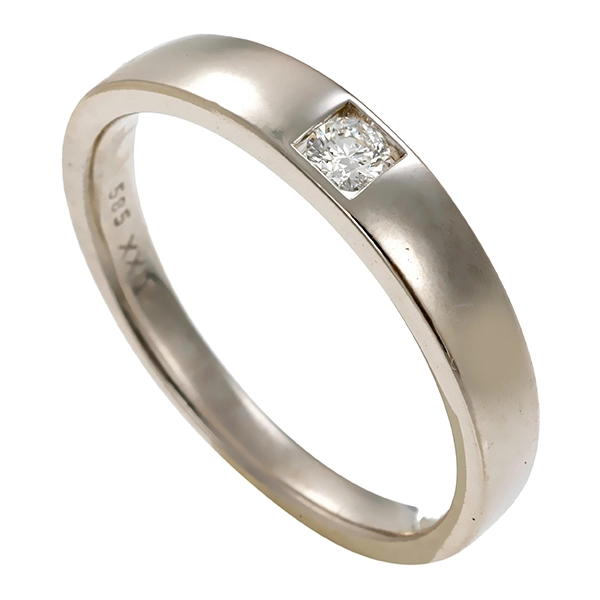 Diamantring, 14K, Weißgold, Brillant 0,11 ct