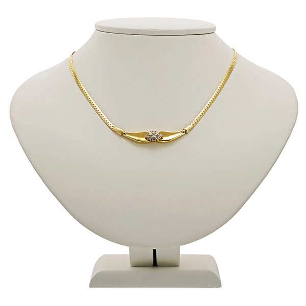 Collier, 14K, Gelbgold, Brillanten