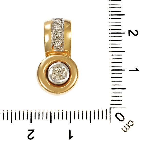 Anhänger, 14K, Gelb-/Weißgold, Brillanten