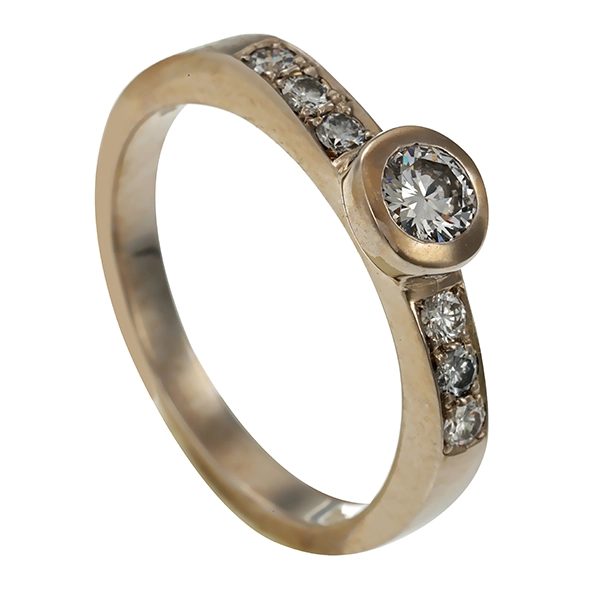Diamantring, 14K, Weißgold, Brillanten