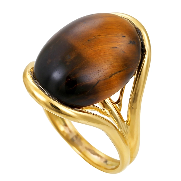 Ring, 18K, Gelbgold, Tigerauge