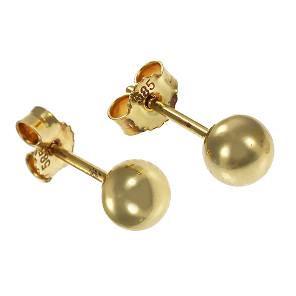 Ohrstecker, 14K, Gelbgold, Kugeln