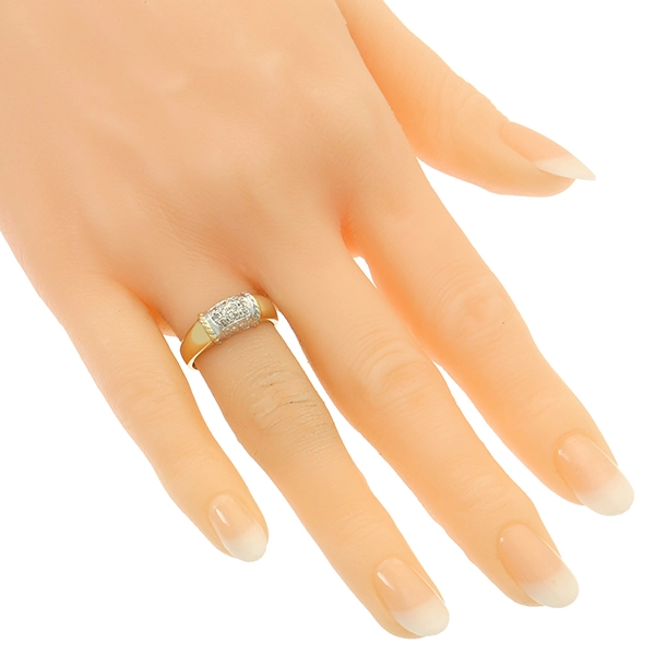 Diamantring, 14K, Gelb-/Weißgold, Diamanten 0,10 ct