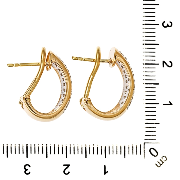 Clip-Stecker, 14K, Gelb-/Weißgold, Brillanten 1,00 ct