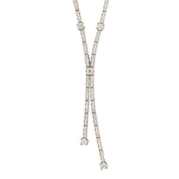 Collier, 14K, Weißgold, Zirkonia