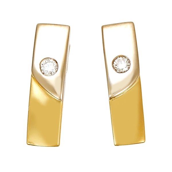 Ohrhänger, 18K, Gelb-/Weißgold, Brillanten