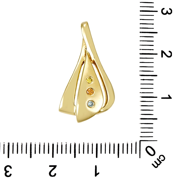 Anhänger, 14K, Gelbgold, Brillanten