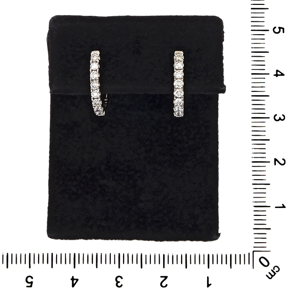 Creolen, 18K, Weißgold, Brillanten