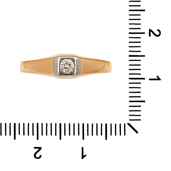 Diamantring, 18K, Gelb-/Weißgold, Brillant