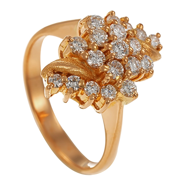 Diamantring, 14K, Gelbgold, Brillanten 1,10 ct