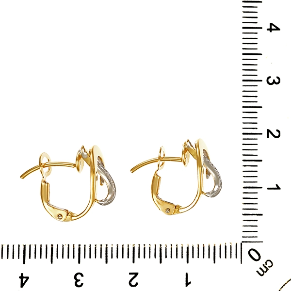 Ohrhänger, 18K, Gelb-/Weißgold, Brillanten