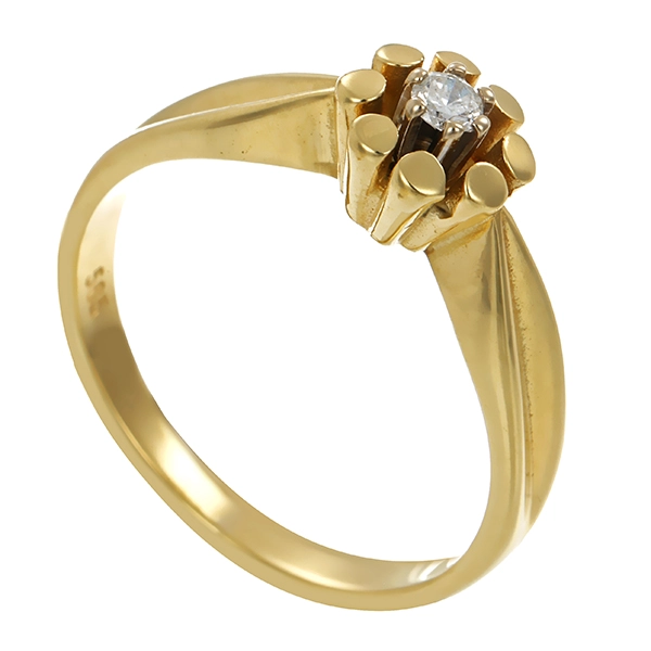 Ring, 14K, Gelbgold, Zirkonia