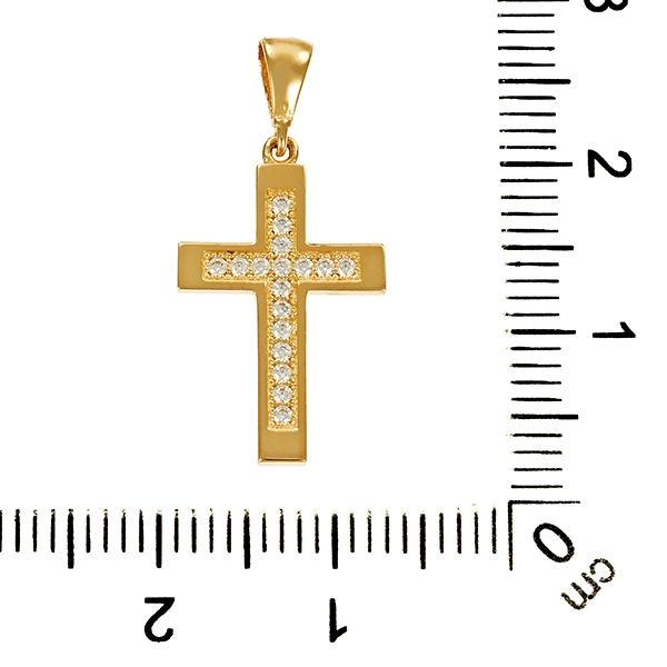 Anhänger, 14K, Gelbgold, Zirkonia