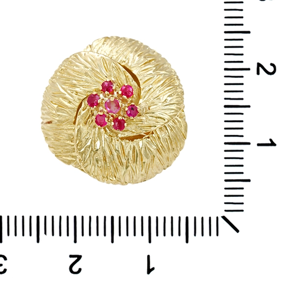 Ring, 14K, Gelbgold, Rubine