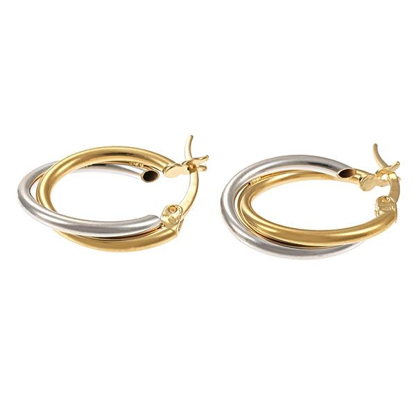 Creolen, 14K, Gelb-/Weißgold