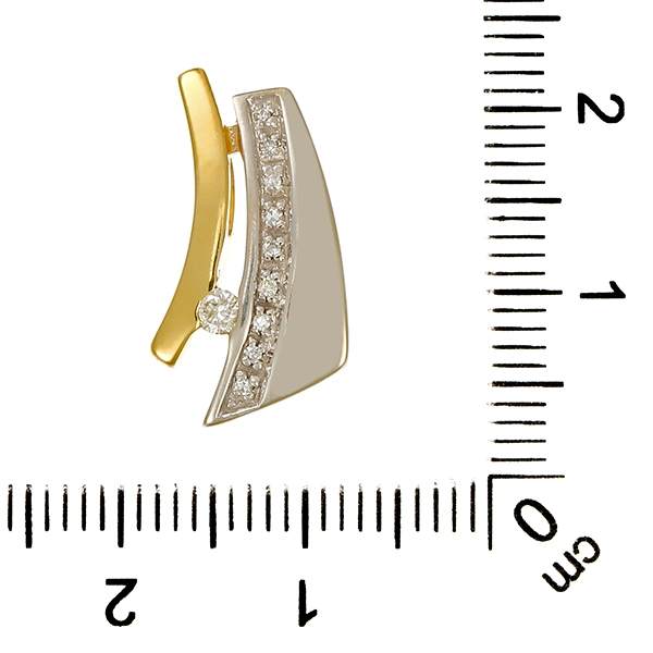 Anhänger, 14K, Gelb-/Weißgold, Brillant, Diamanten