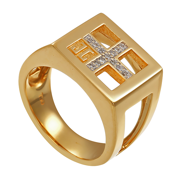 Ring, 18K, Gelb-/Weißgold, Brillanten