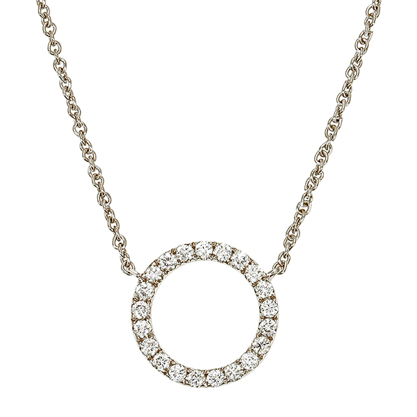 Collier, 14K, Weißgold, Brillanten