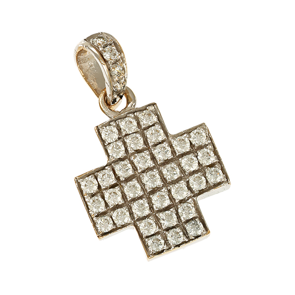 Anhänger, 18K, Weißgold, Zirkonia