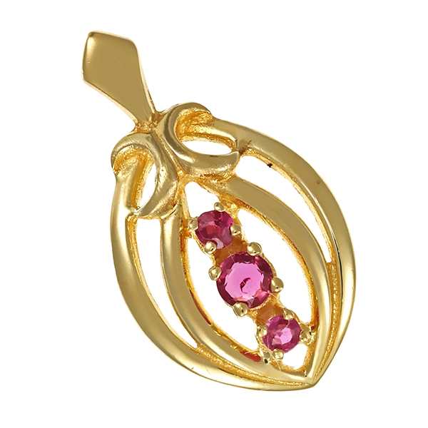 Anhänger, 8K, Gelbgold, Rubine