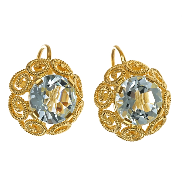 Ohrhänger, 14K, Gelbgold, Beryll