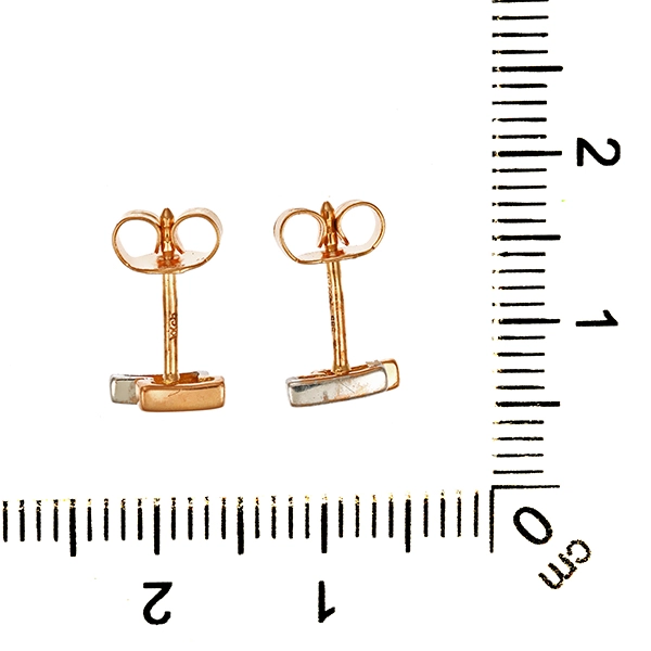 Ohrstecker, 14K, Weiß-/Rotgold, Brillanten