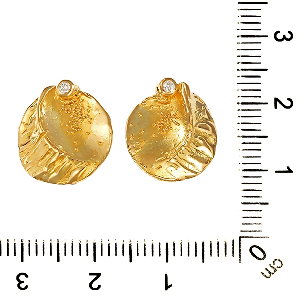Ohrstecker, 14K, Gelbgold, Brillanten