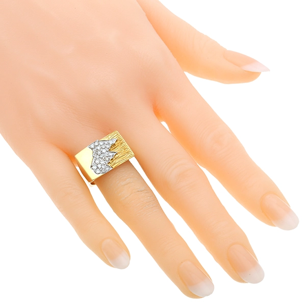 Diamantring, 18K, Gelb-/Weißgold