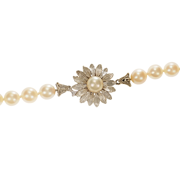 Perlenkette, 18K, Weißgold, Perlen