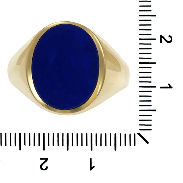 Herrenring, 14K, Gelbgold, Lapis