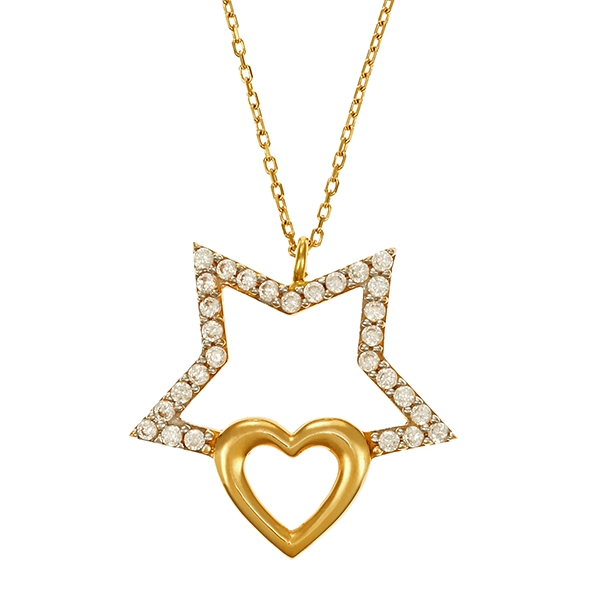 Collier, 18K, Gelbgold, Zirkonia