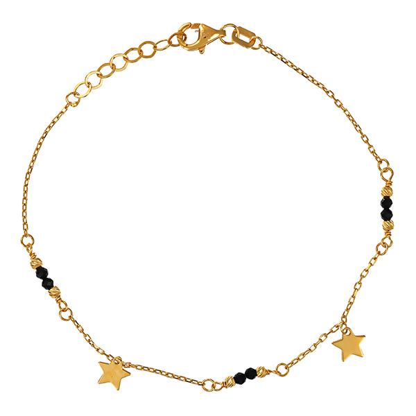 Armband, 18K, Gelbgold, Onyx, Stern
