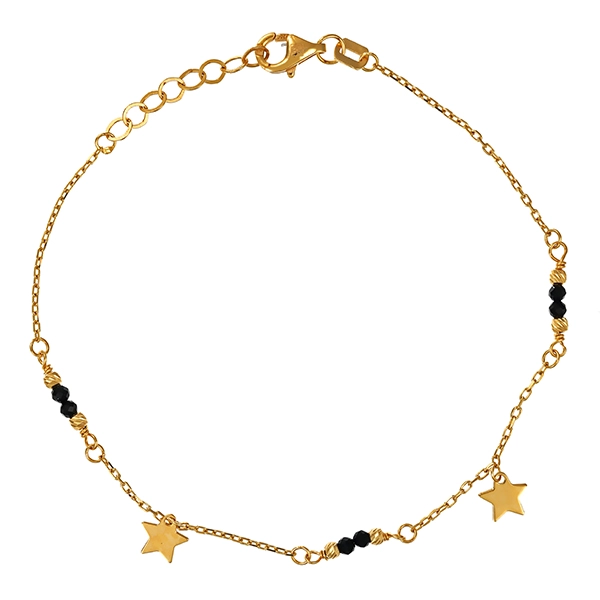 Armband, 18K, Gelbgold, Onyx, Stern