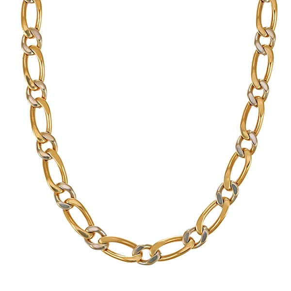 Kette, 14K, Gelb-/Weißgold, Panzer-