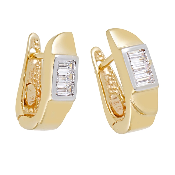 Creolen, 14K, Gelbgold, Zirkonia