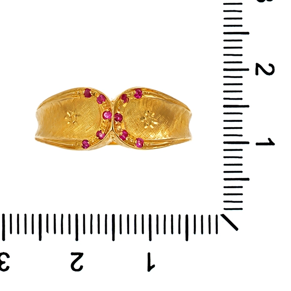 Ring, 18K, Gelbgold, Rubine