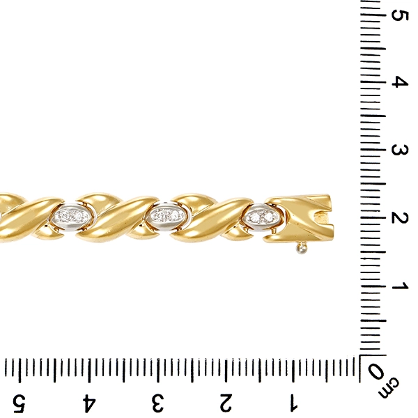 Armband, 18K, Gelb-/Weißgold, Brillanten