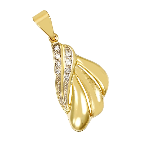 Anhänger, 14K, Gelbgold, Diamanten