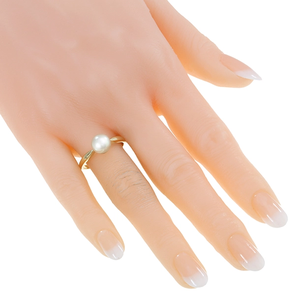 Ring, 14K, Gelbgold, Perle