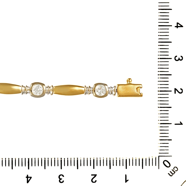 Armband, 18K, Gelb-/Weißgold, Brillanten