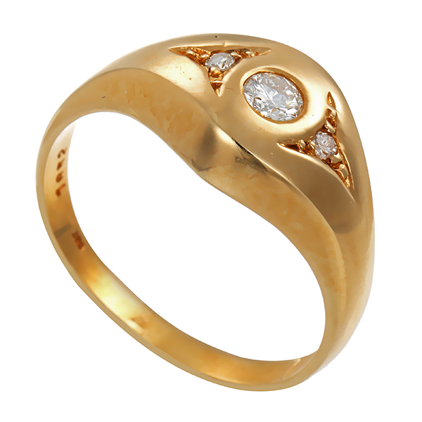 Diamantring, 14K, Gelbgold, Brillant